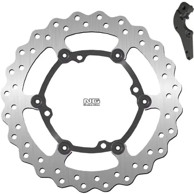 Vlotterende motorremschijfset en steuntje NG Brake Disc Wave 1325XK17