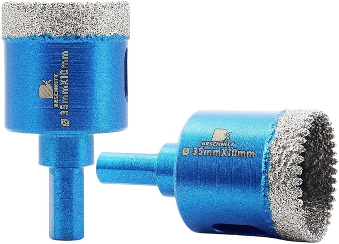 Set van 2 diamant droogboren voor tegels en harde steensoorten, 35 mm