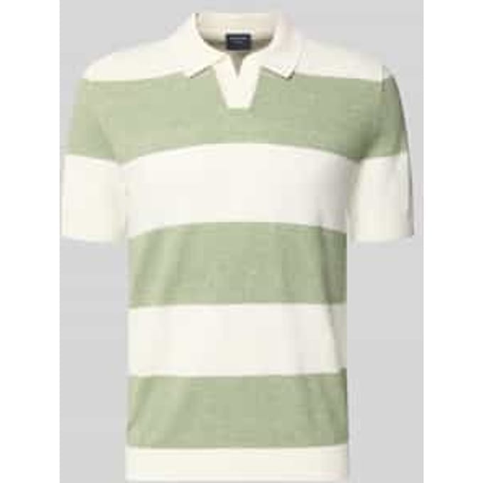 Slim fit Poloshirt van katoenmix in tricotlook