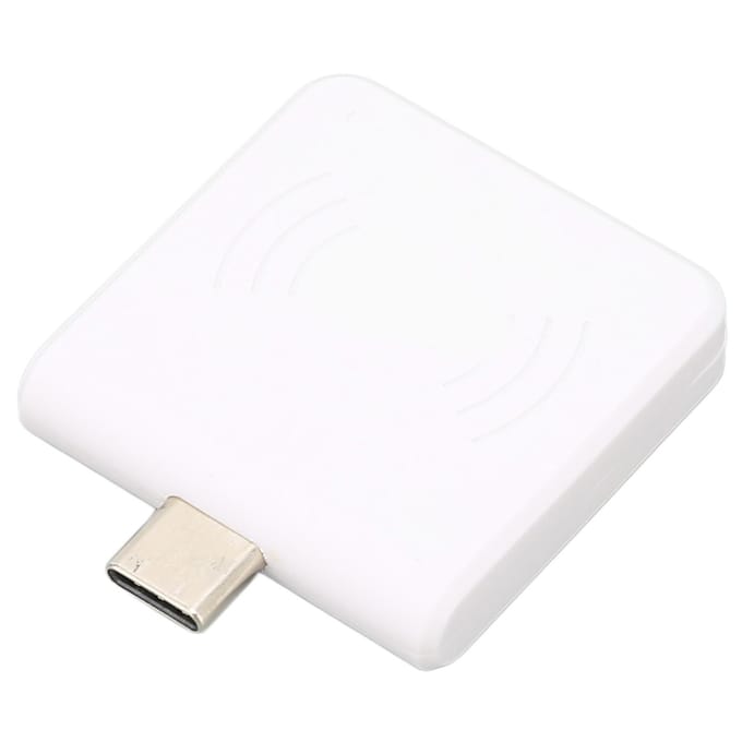 R65 voor RFID Smartcardlezer Type C Telefoon OTG Kaartlezer 125Khz13.56Mhz IDIC Lezer white