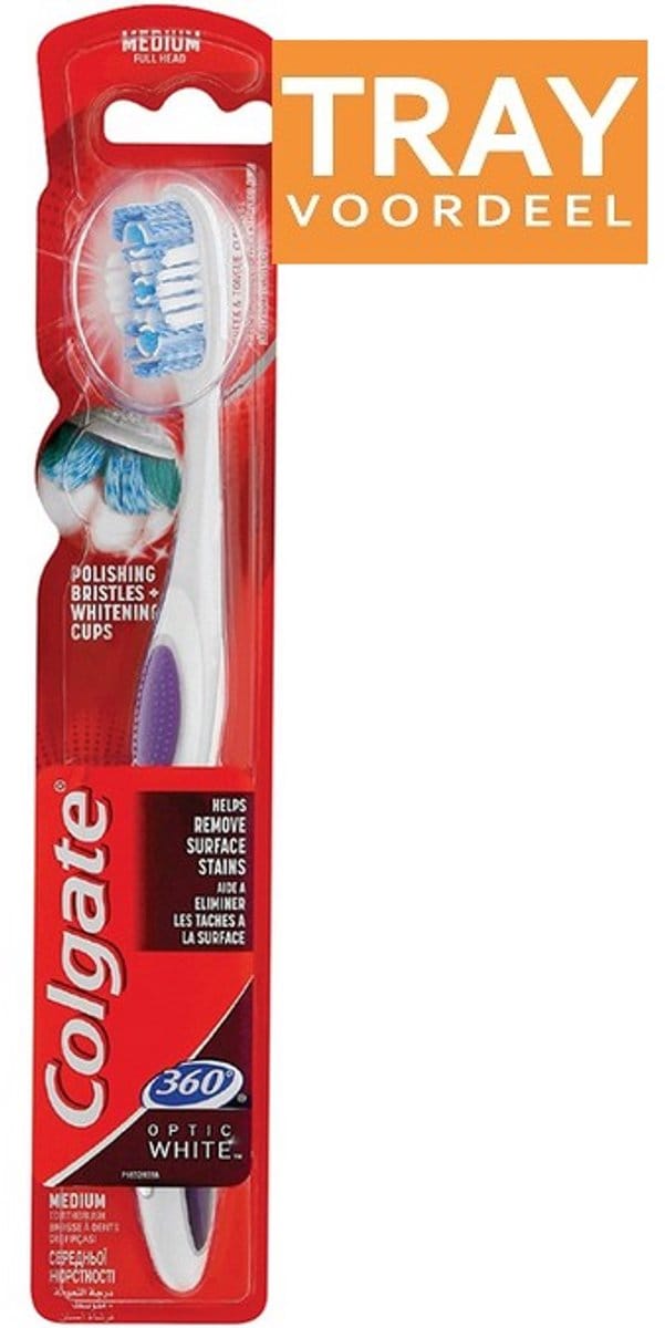 COLGATE OPTIC WHITE MEDIUM TANDENBORSTEL 12 X 1 STUK