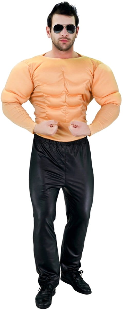 Kostuum Spierman – Shirt met Spieren – Carnaval & Verkleedkleding – One Size