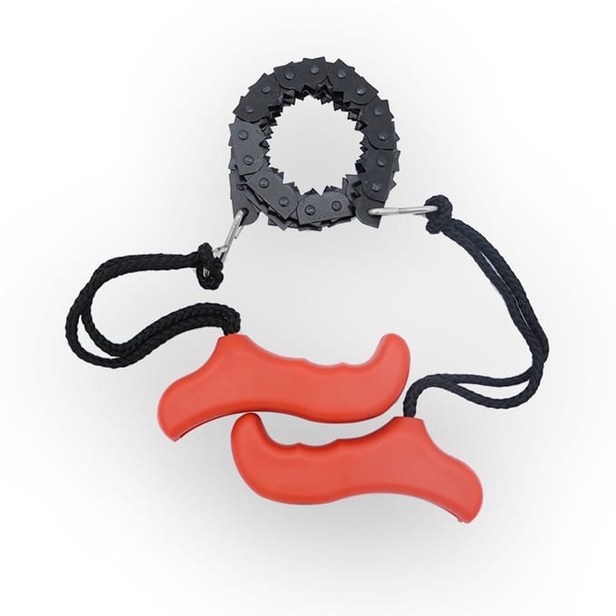 Handkettingzaag – Compact, draagbaar, koolstofstaal, survival zaag, 48cm, rood