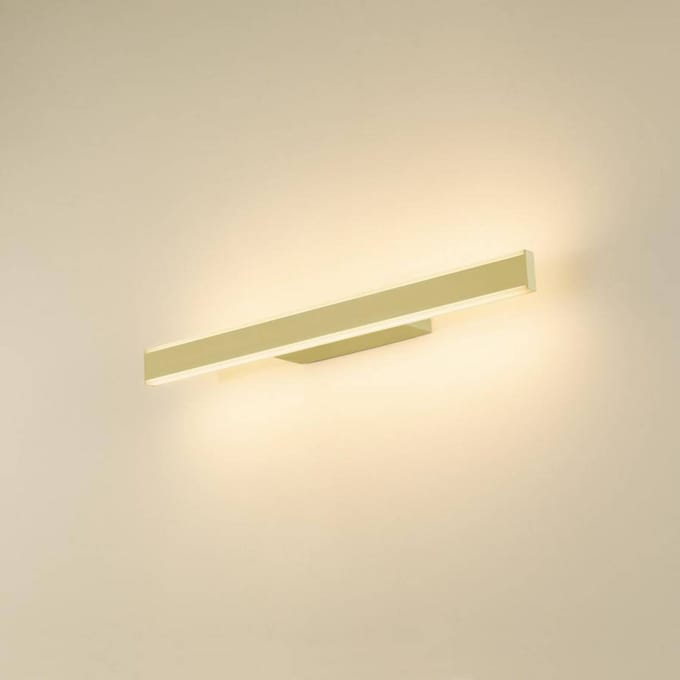 SLV LED badkamer wandlamp One Linear, 52 cm, messingkleurig