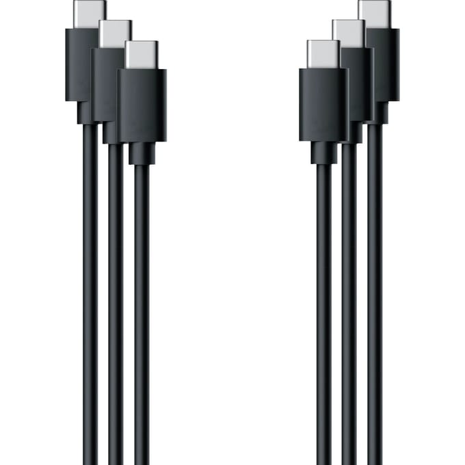 USB-C naar USB-C kabel - 1 meter - Zwart - (3-pack)