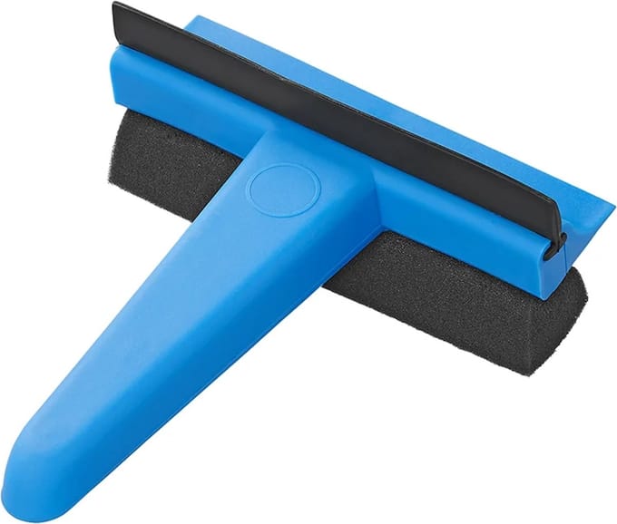 ProPlus 3-in-1 ruitenwisser 13,6 cm – Voor autoruiten en ramen – Spons, rubberen lip en ijskrabber – Zwart/blauw