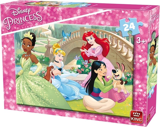 Disney Princess puzzel 24 stukjes - Disney prinsessen bij brug