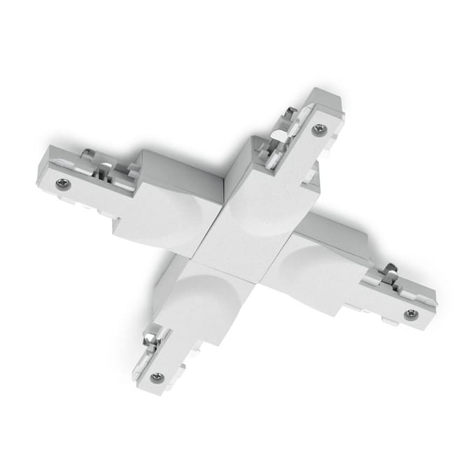 Spanningsrail Doorverbinder - DUOLINE - X Kruis Connector - 2 Fase - Mat Wit