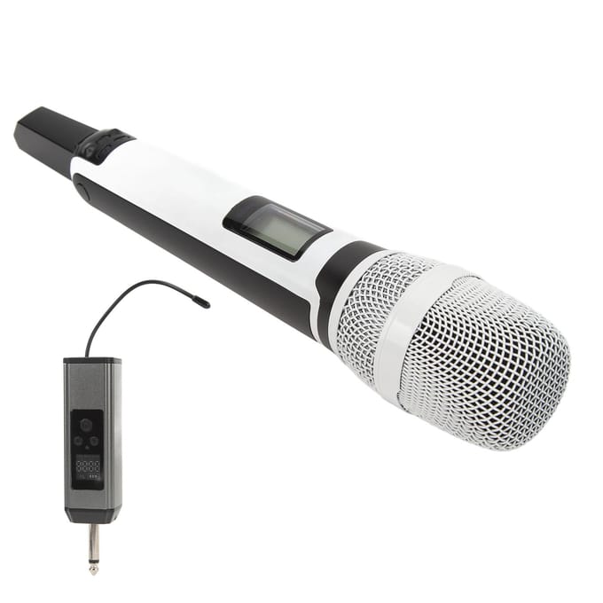 Microphone sans fil à réduction de bruit métallique UHF portable sans fil dynamique cardioïde ensemble de micro pour