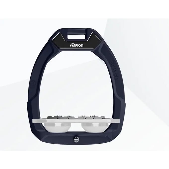 Veiligheids stirrups Plat Ultra Grip Marine/Grijs/Wit Flex-On Safe-On