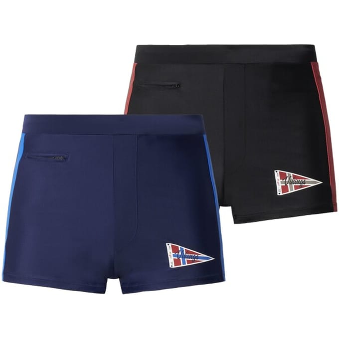 Jan Vanderstorm herren 2-Pack Zwembroek - 08 - donkerblauw - Plus Size