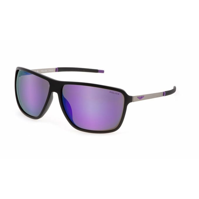 Police SPLL15 Solstice 4 U28Z matzwart bruin spiegelviolet zonnebril