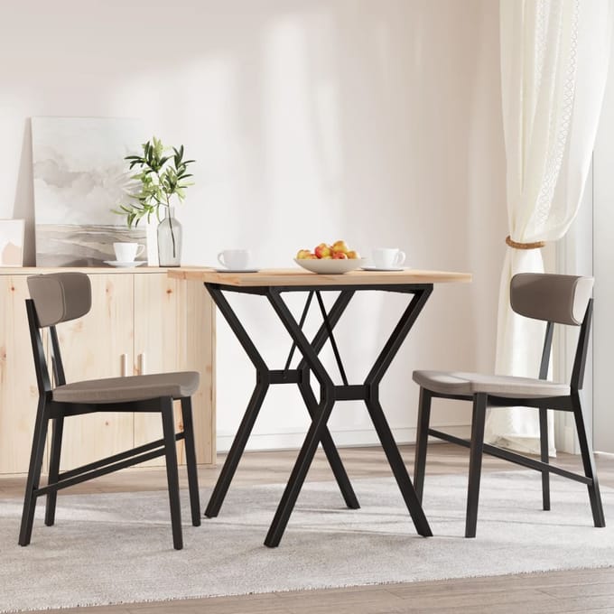 vidaXL - Eettafel - Y-frame - 70x70x75,5 - cm - massief - grenenhout - en - staal