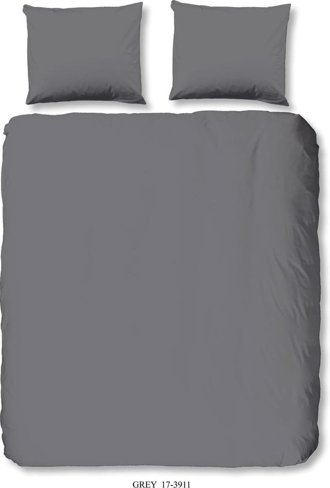 Dekbedovertrek uni strijkvrij jeans stitching grijs Maat: 155x220+1-80x80cm