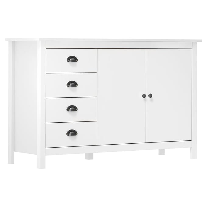 vidaXL - Dressoir - Hill - 130x40x80 - cm - massief - grenenhout - wit