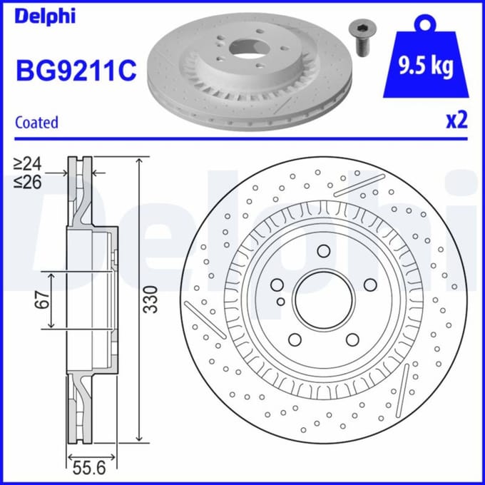 Remschijf DELPHI BG9211C