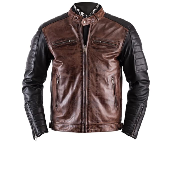 Helstons Cruiser Rag Jas Camel Zwart - Jas
