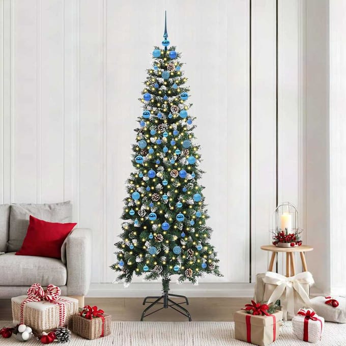 vidaXL - Kunstkerstboom - Groen - 210 - cm - PVC - en - Plastic - en - Staal