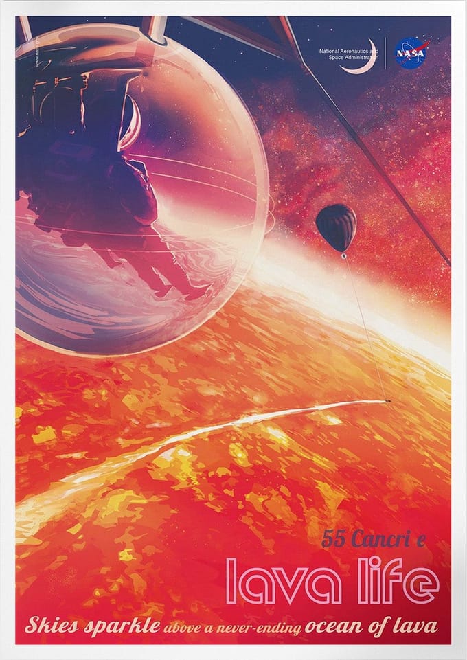 Lava Life 55 Cancri E | Space, Astronomie & Ruimtevaart Poster | A3: 30x40 cm