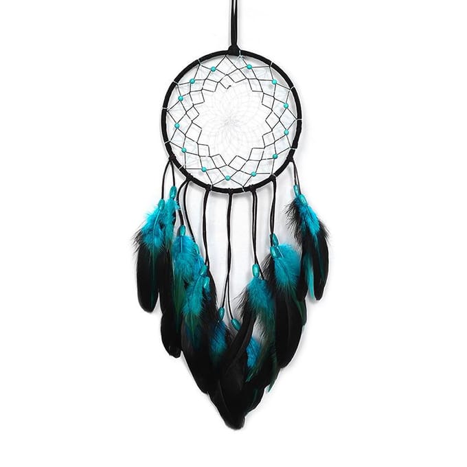 Nieuwe Creatieve Blauwe Veer Dromenvanger DIY Dromenvanger Windgong Hanger