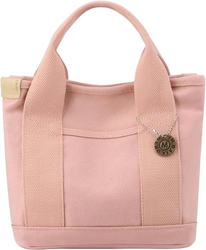 Schoudertas Canvas - Handtas Bucket - Dagelijks Gebruik - Zachte Constructie - Mini Formaat - Roze