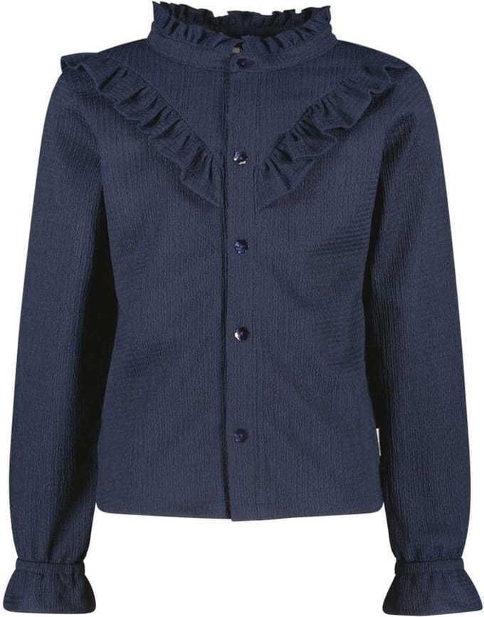 B.Nosy Meisjes blouse - Beau - Navy blauw