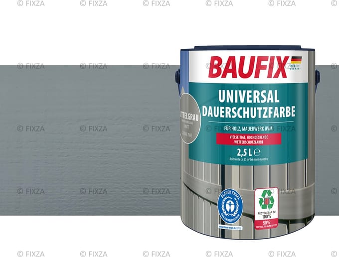 BAUFIX Universele Dekkende Tuinbeits middelgrijs 2,5 Liter