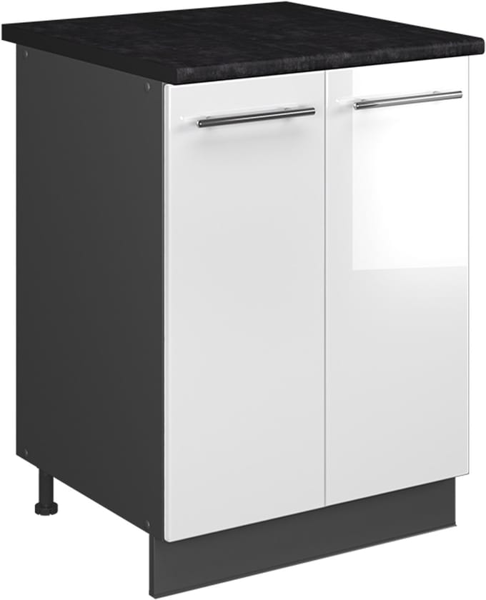 Vicco Wastafelkast Fame-Line, Wit Hoogglans/Antraciet, 60 cm