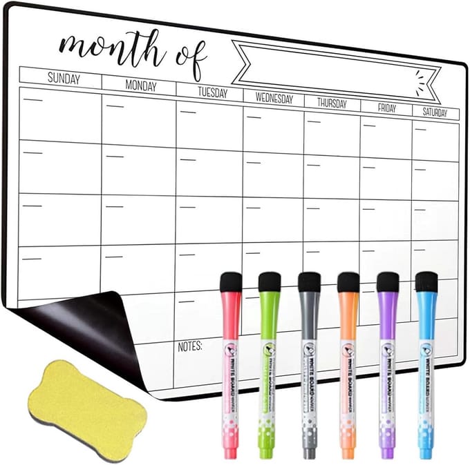Magnetische Koelkastplanner en Weekplanner - Inclusief Markers en Spons