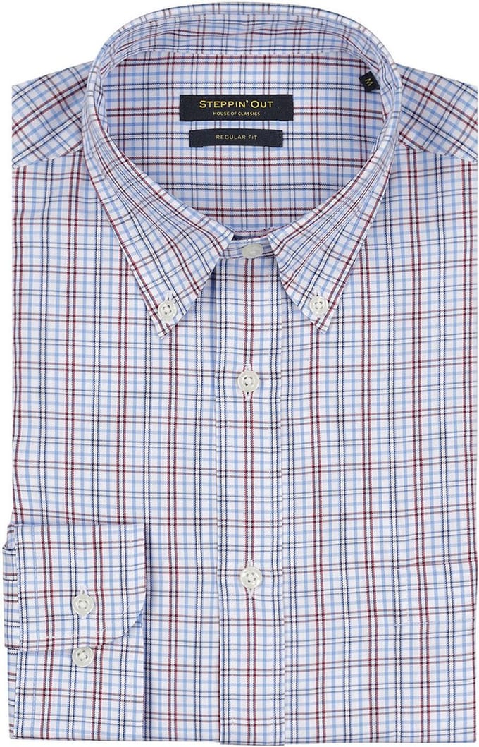 Steppin' Out Overhemd Ruiten Blauw Rood - Maat 3XL - Heren
