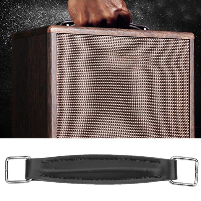 Gitaarversterker Handvat PU Leer Interne Stalen Versterking Luidspreker AccessoiresZwart gray
