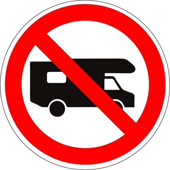 Campers verboden sticker 100 mm