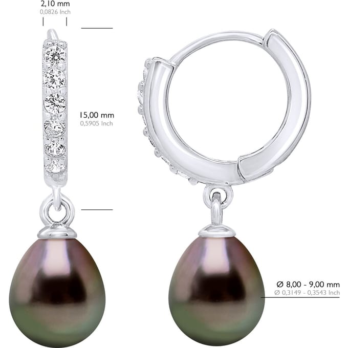 Oorbellen Creool Echte Gecultiveerde Tahiti Peertjes 8-9 mm