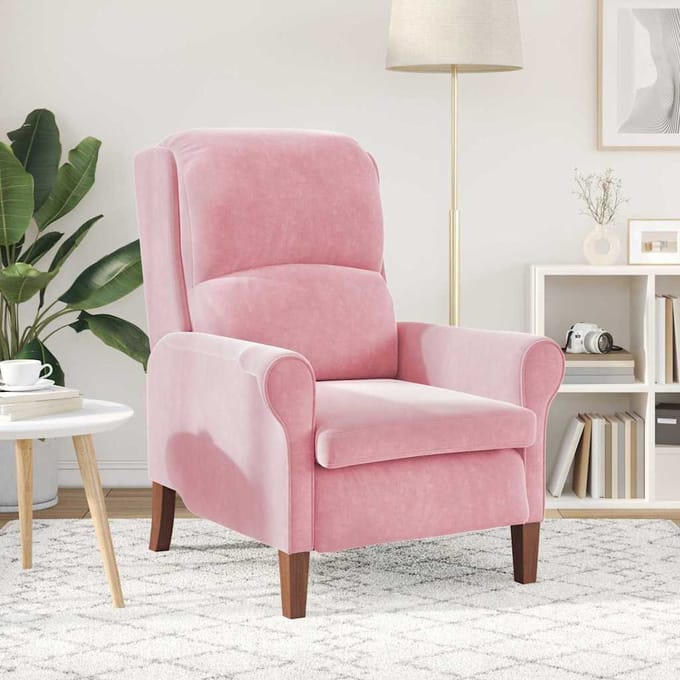 vidaXL - Fauteuil - Roze - Fluweel