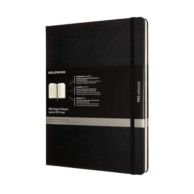 Moleskine Planificateur de Projet Pro Couverture Rigide Taille XL Noir noir