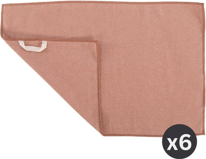 Tiseco - Keukenhanddoek ESSENTIALS - SET/6 - microvezel - 60x40 cm, cognac