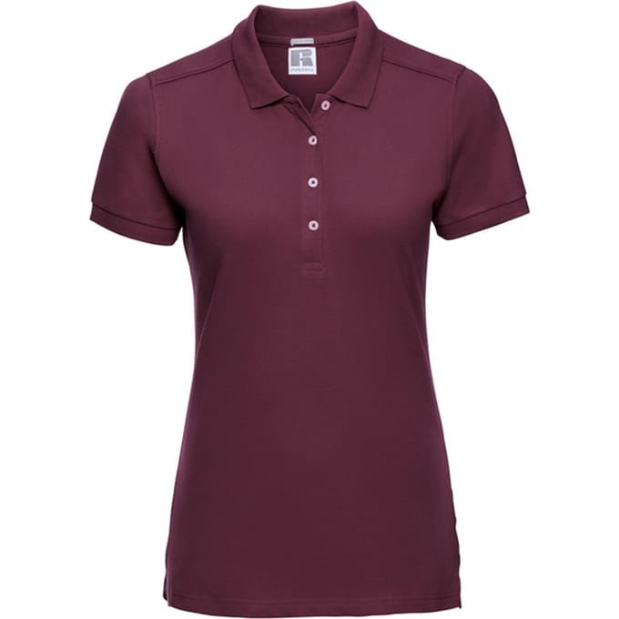 Russell Dames/Dames Stretch Fitted Poloshirt (Bourgondië)
