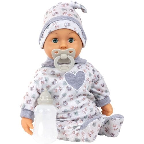 BAYER DESIGN First Words Baby pop 38 cm (Grijs)