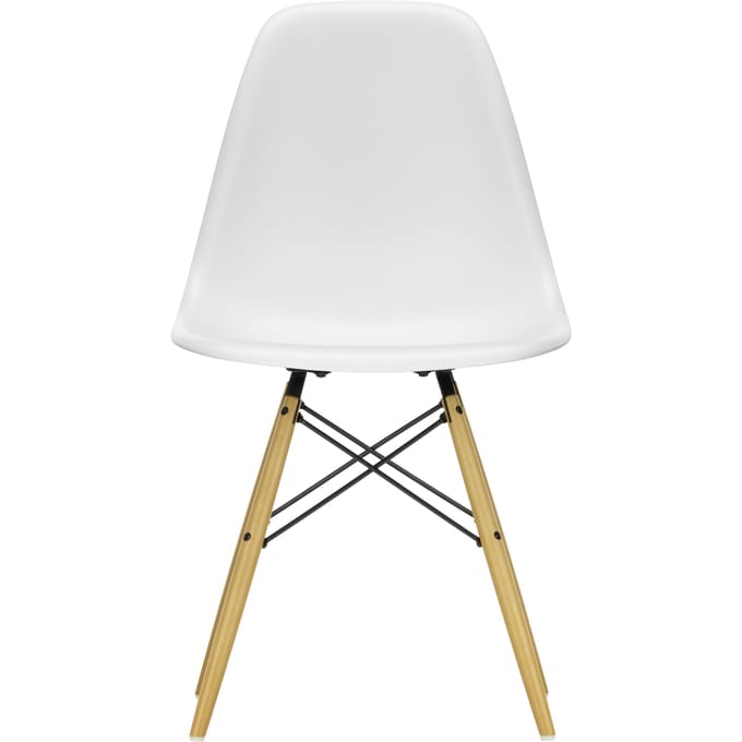 Vitra DSW Eames Plastic Side Chair - gelige esdoorn - katoen wit RE