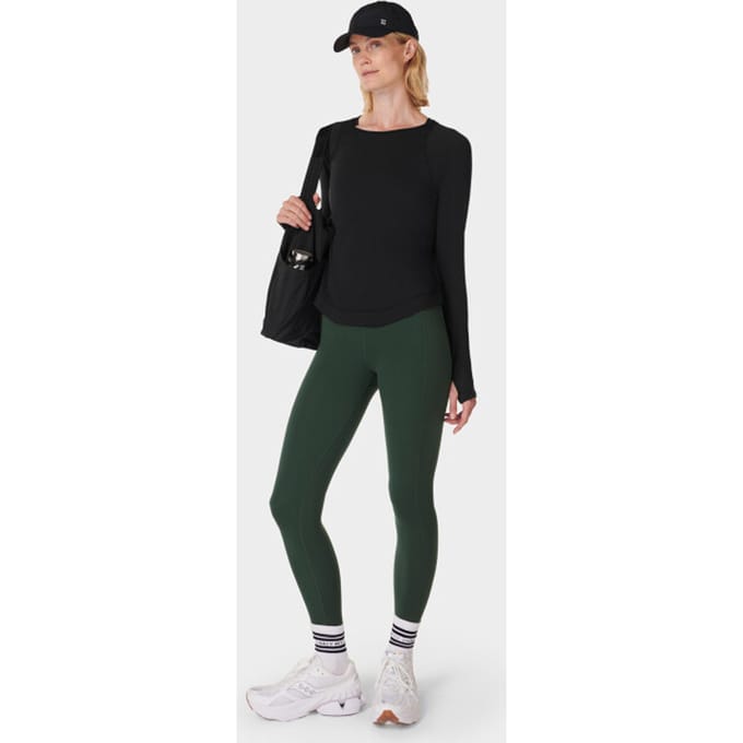 Sweaty Betty Breathe Easy Crewneck Wourkout Long Sleeve Top ZWART - Maat M