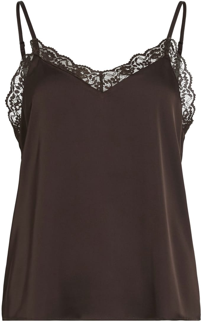 Vila Top Vienna Ravenna Lace Singlet - Noos 14117580 Coffee Bean Dames Maat - 36