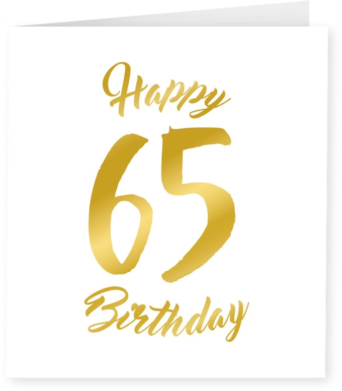 Gold white cards - 65 years