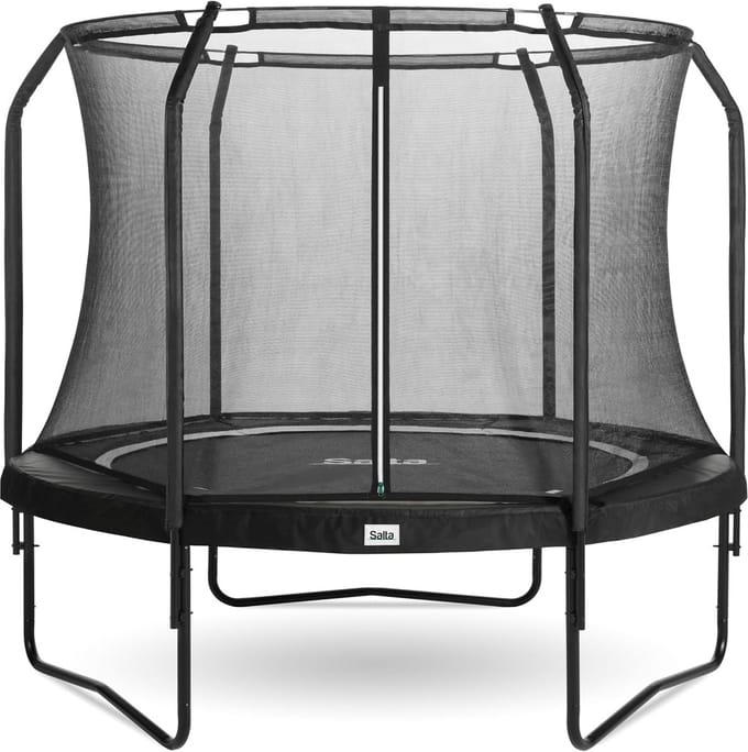 Trampoline met Veiligheidsnet - Springkussen Rond - Buiten Spelen - Extra Conische Veren - ⌀ 183 cm - Zwart
