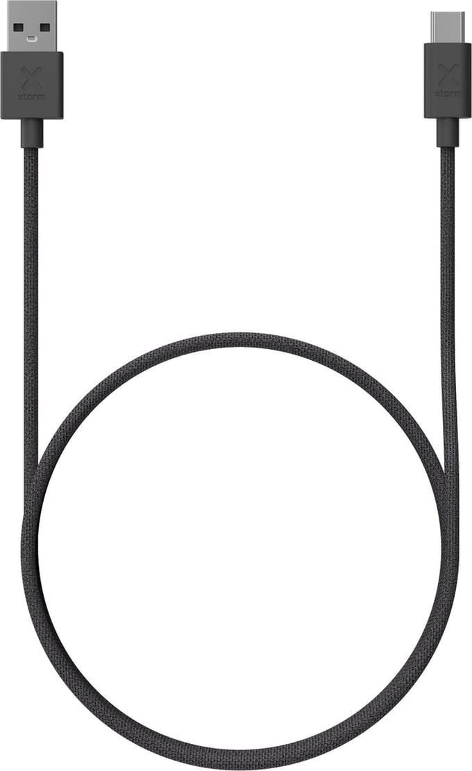 Xtorm Go2 USB-A naar USB-C Kabel - 1 Meter - Extra stevige USB-A Kabels - Snellader - Oplaadkabel geschikt voor Telefoon/Tablet/Ipad - Zwart