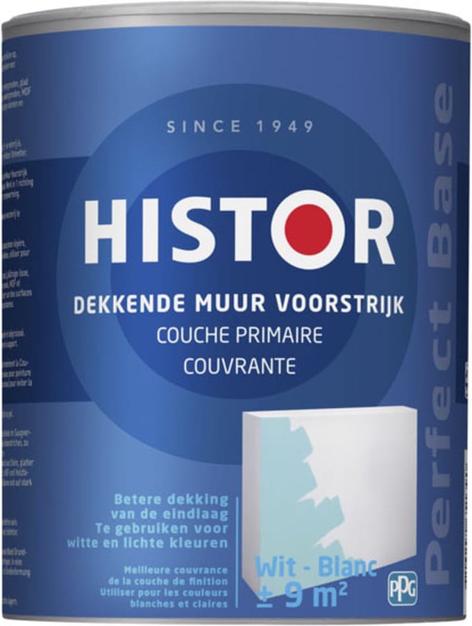 Histor Perfect Base Dekkende Muur Voorstrijk 1 liter - Wit