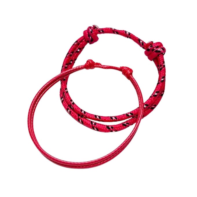 Livano Armband - Staal - Nep Zilver - Dames - 2 St - Rood