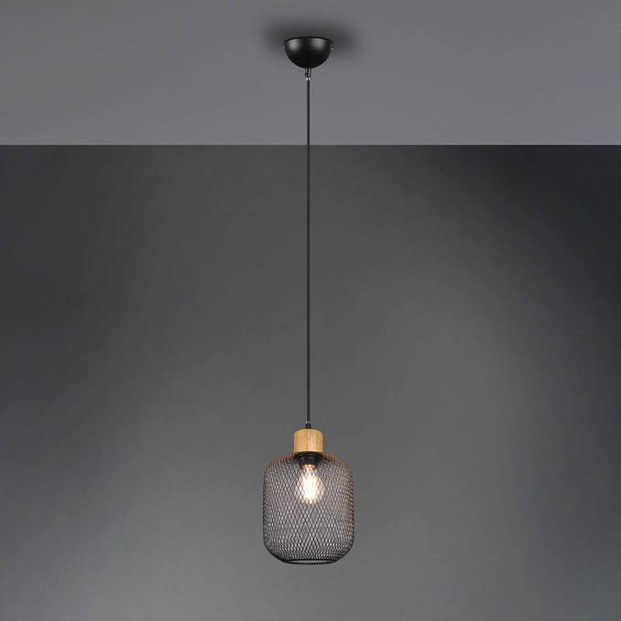 Reality Leuchten Hanglamp Calimero kooi-look 1-lamp Ø 18 cm
