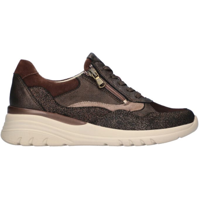 Waldläufer H Carla Sneakers - Leer - Dames - Bruin - Maat 41