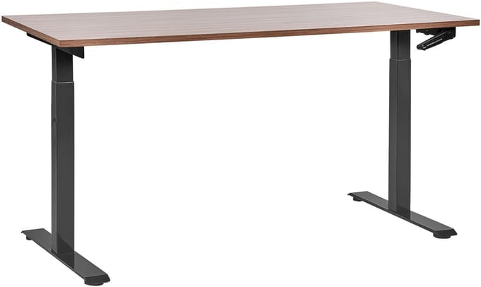 DESTINES - Verstelbaar bureau - Bruin/Zwart - 160 x 72 cm - MDF