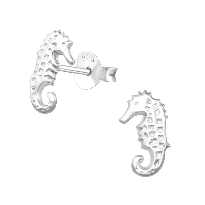 Oorbellen zeepaardje - meisje - zilver
